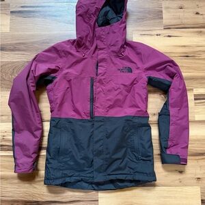 The North Face Women's Magenta and Black Ski Jacket